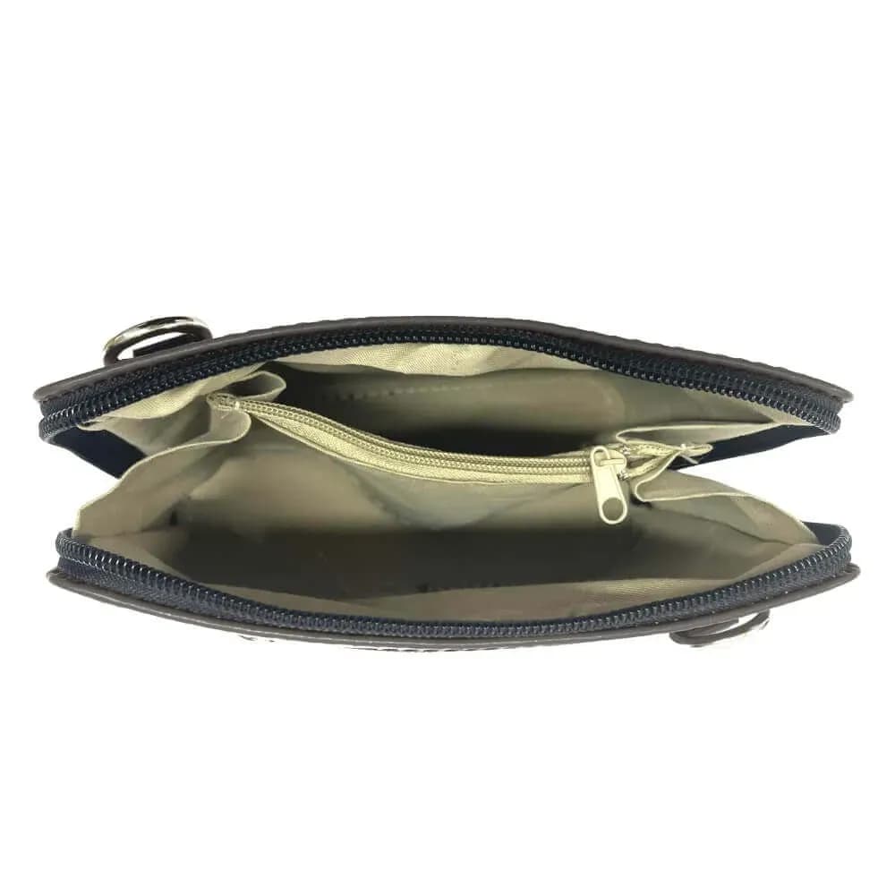 Kožená Italská crossbody kabelka Milena černá