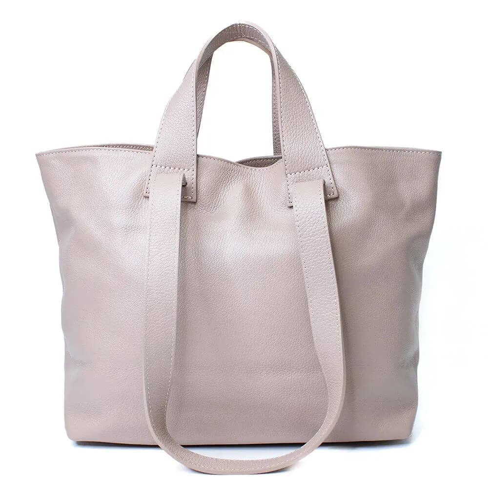 Italská shopper kabelka z pravé kuže Olivia růžová