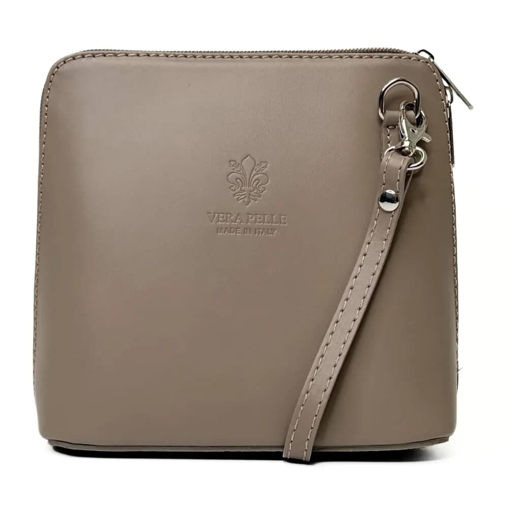 Kožená Italská crossbody kabelka Milena taupe