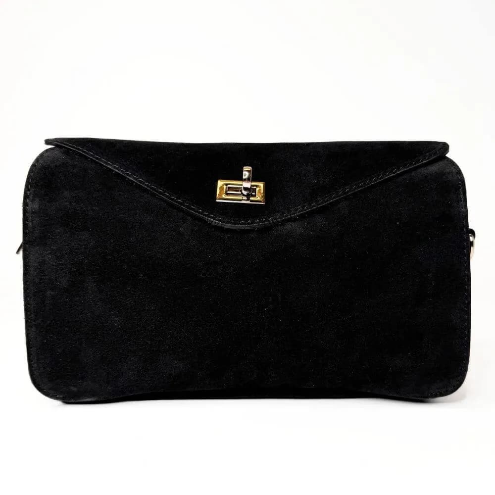Dámská semišová / kožená crossbody kabelka Nila černá
