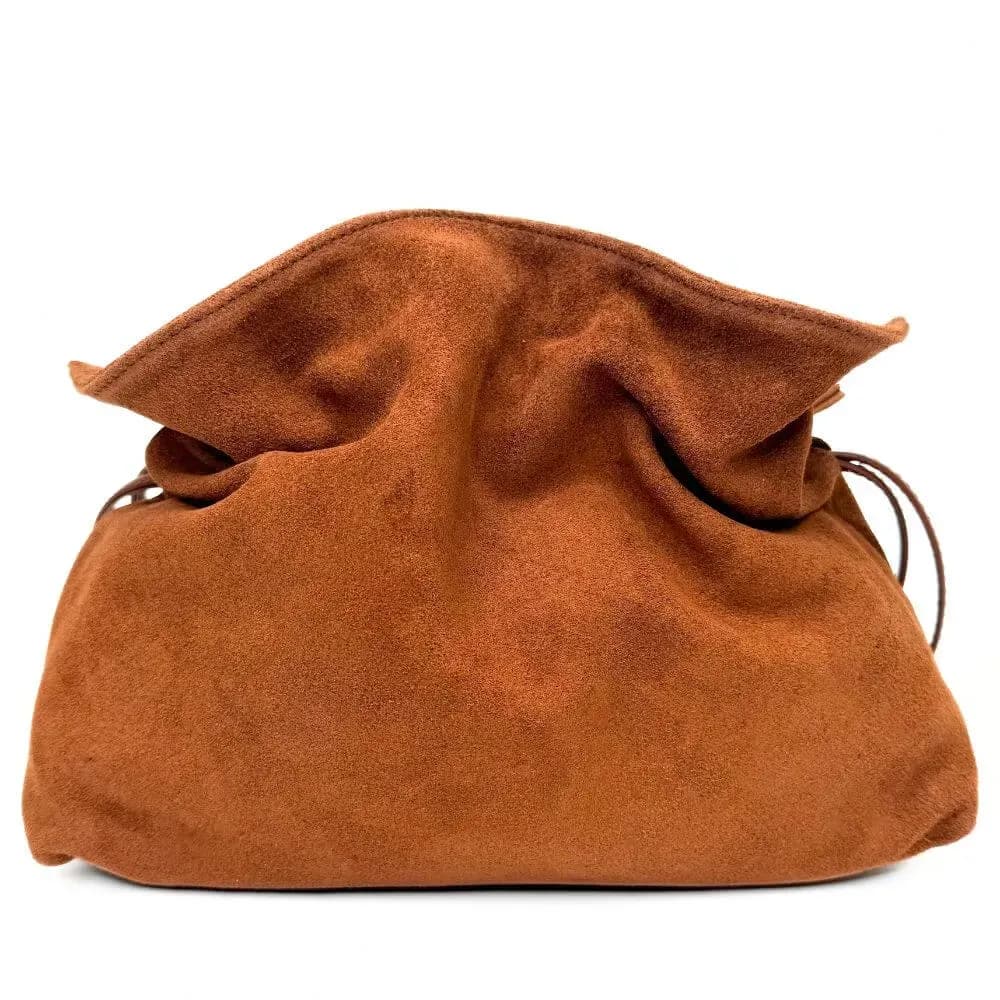 Dámská semišová/ kožená crossbody kabelka Riki koňaková