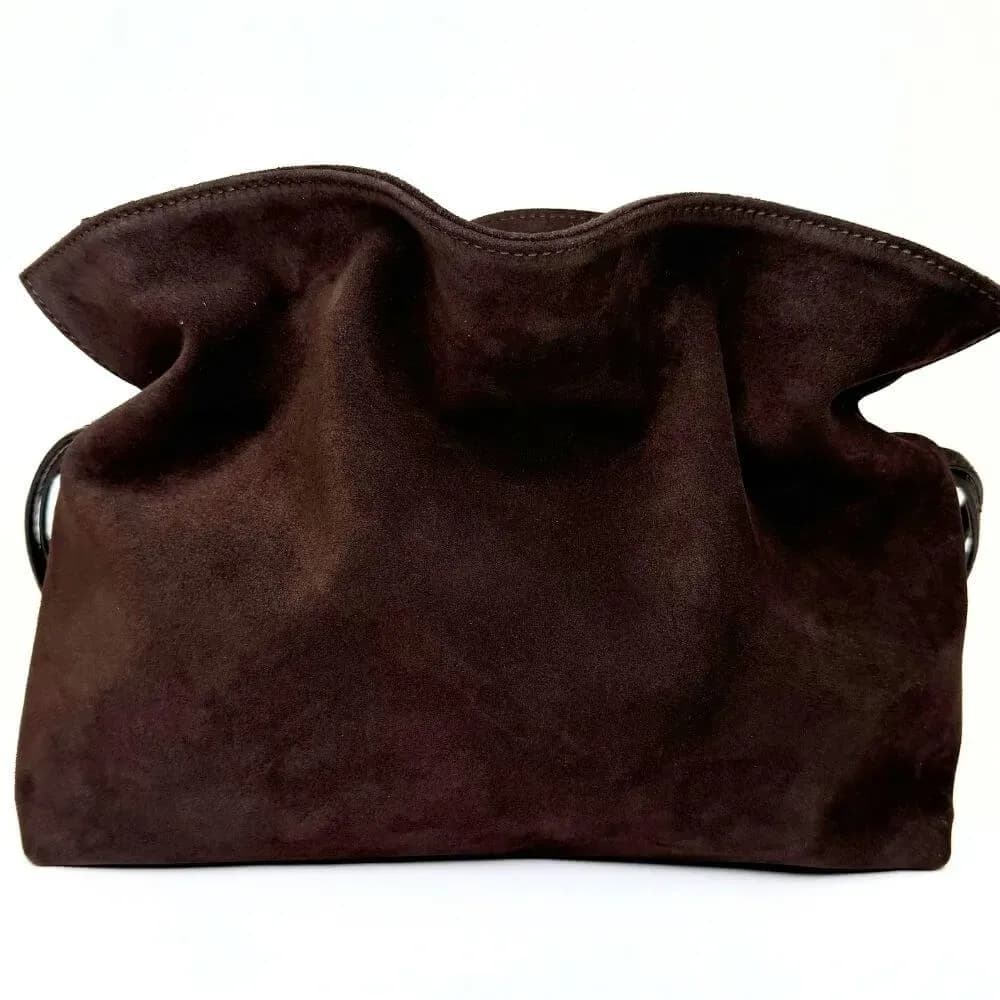 Dámská semišová crossbody kabelka Riki tmavě hnědá