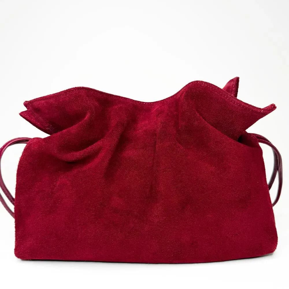 Dámská semišová/ kožená crossbody kabelka Riki vínová