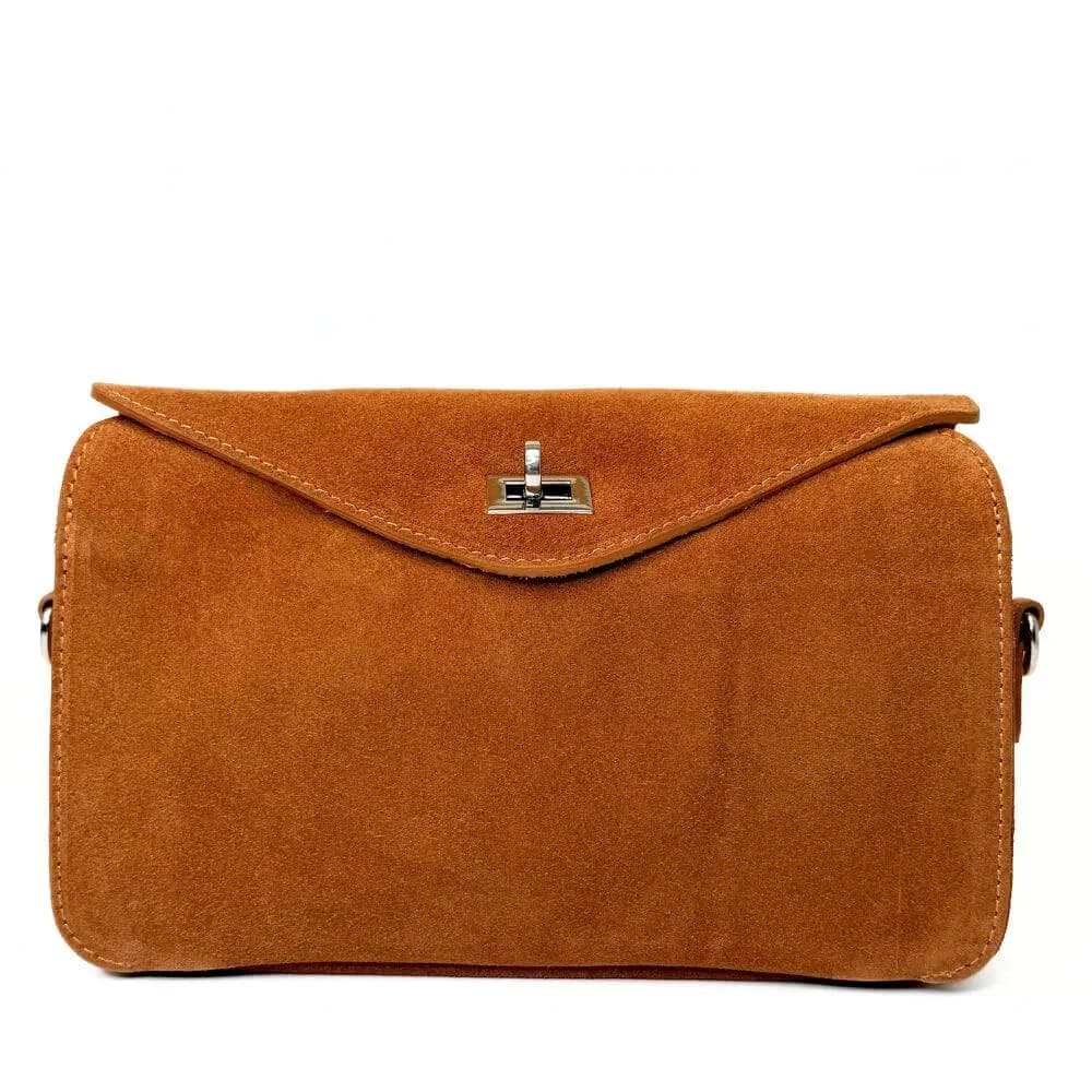 Dámská semišová/ kožená crossbody kabelka Nila koňaková